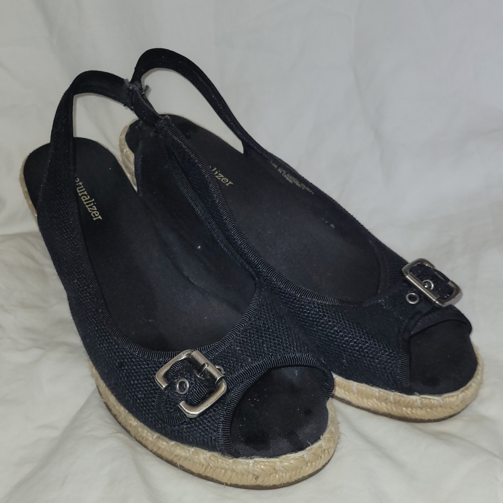 Naturalizer Women's Black Slingback Espadrille Sandals